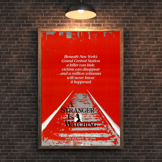 Unveiling Terror - A Stranger is Watching Vintage Horror Movie Poster - PosterFire.com