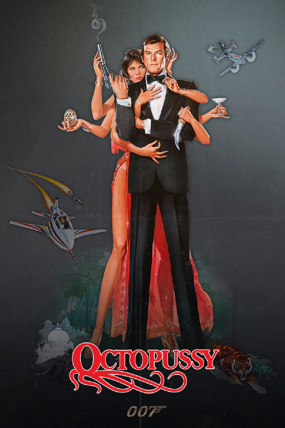 Octopussy 1983 Movie Poster 24x36 James Bond Spy Thriller with Roger Moore & Hig - PosterFire.com