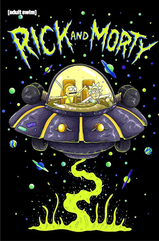 Rick and Morty 2013 Poster 24x36 - Animated Sci-Fi Comedy Eccentric Escapades