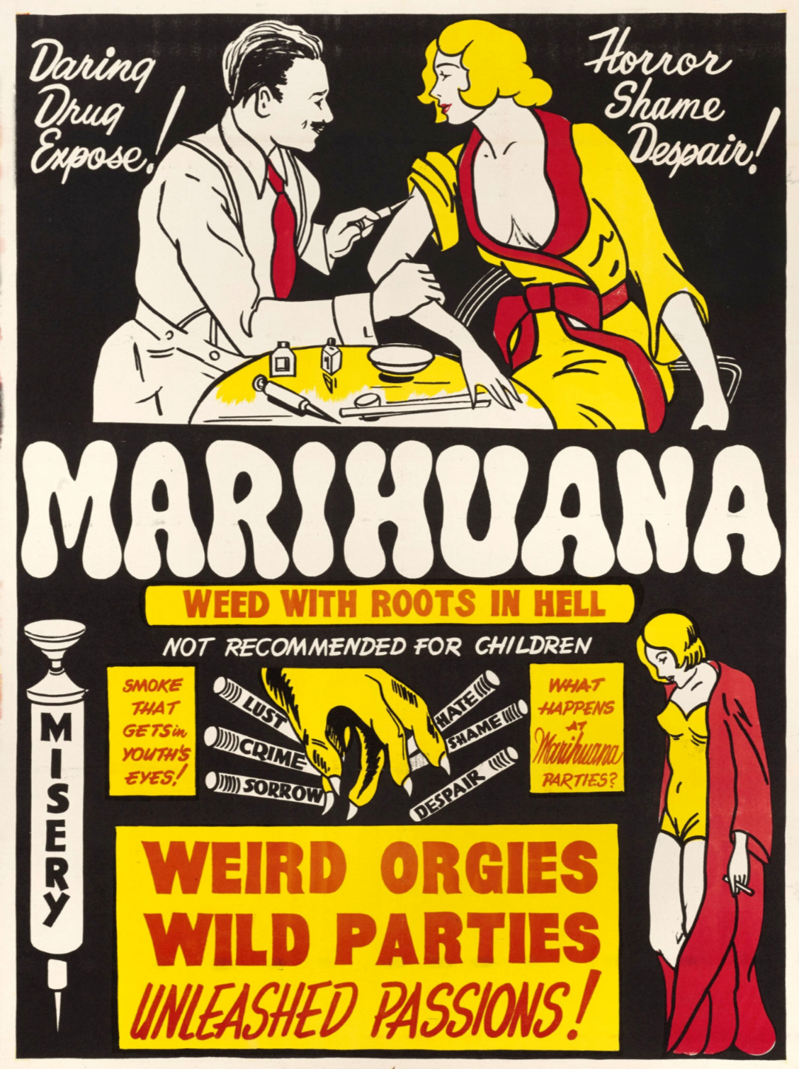 Marijuana 1930s Smoking Reefer Madness Vintage Style Movie Poster 24x36 Weed 420