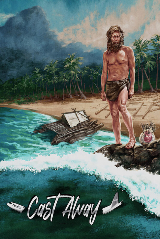 Cast Away 2000 Poster 24x36 - Tom Hanks Survival Adventure Deserted Island Epic - PosterFire.com