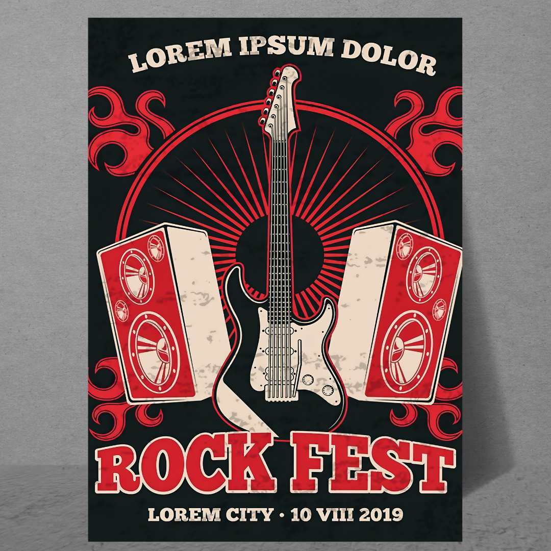 Rock Fest Lorem City 2019 Vintage Music Festival Poster - Rare Collectible