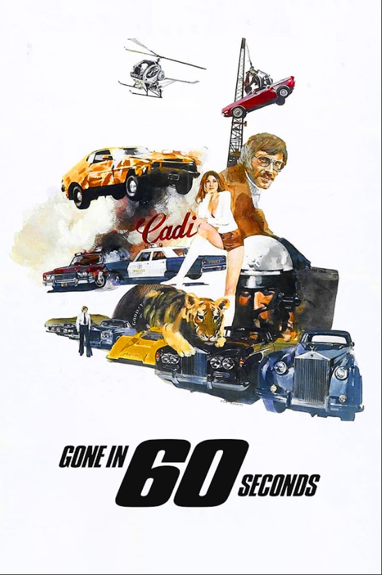 Gone in 60 Seconds (1974) Poster 24x36 – Vintage Car Chase Art, Classic Action F - PosterFire.com