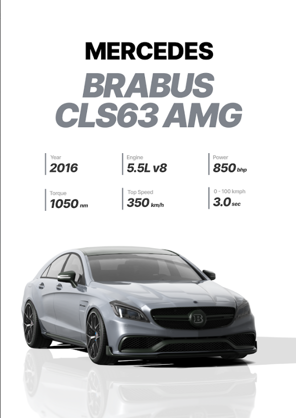 Mercedes Brabus CLS63 AMG 24x36 Poster - High Performance, Luxury, Sleek Design - PosterFire.com