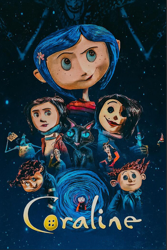 2009 Coraline Poster 24x36 | Stop-Motion Fantasy Horror | Neil Gaiman Classic