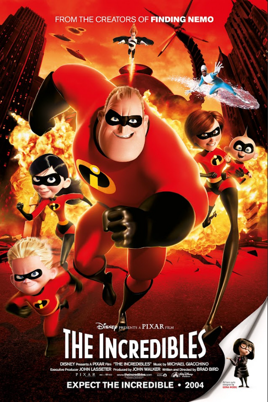 The Incredibles (2004) 24x36 Movie Poster, Pixar Animated Classic, Superhero