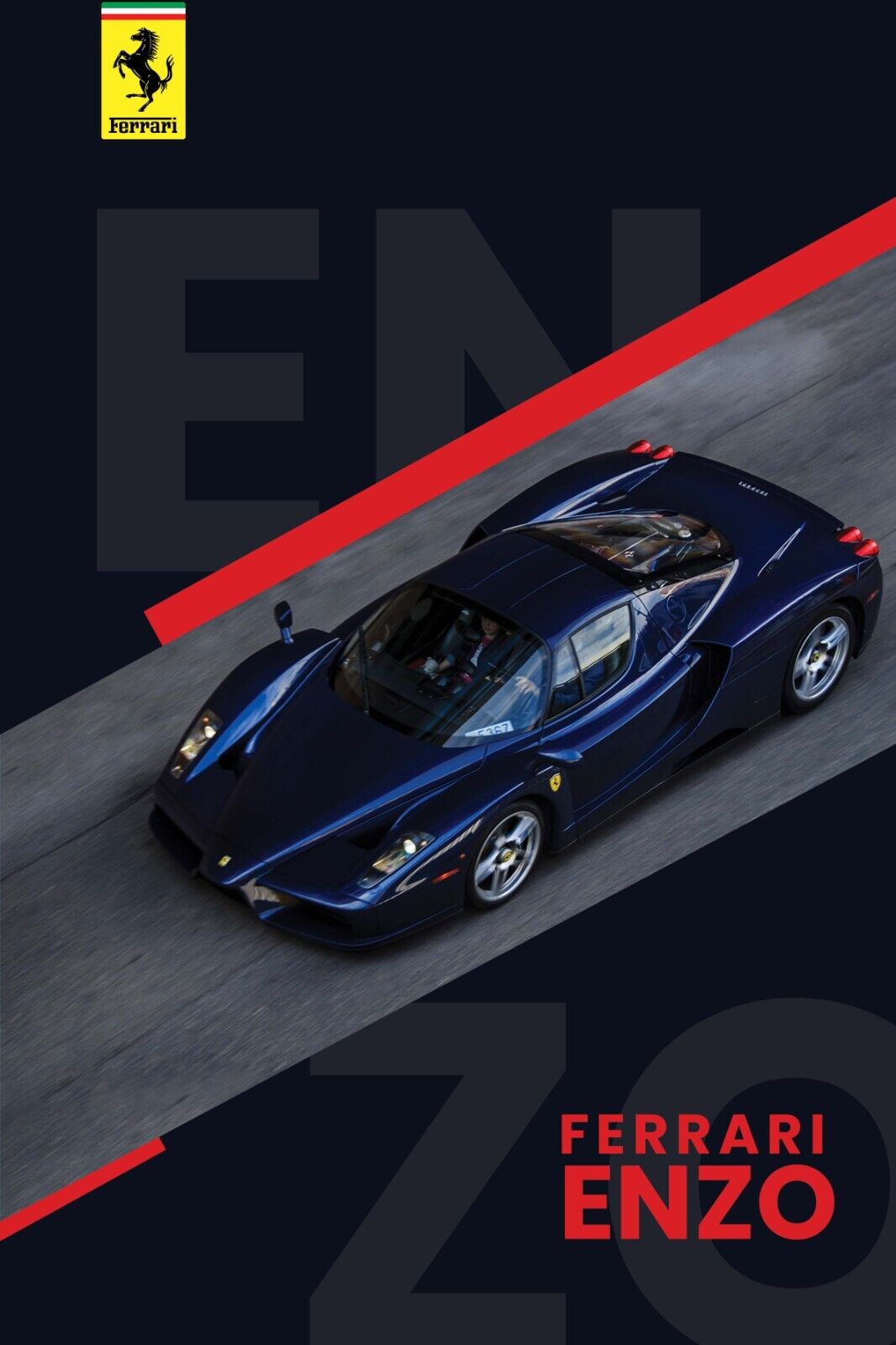 Ferrari Enzo Wall Poster 24x36 f50 rwb decor mclaren f1 supercar SF90 f8 tributo - PosterFire.com