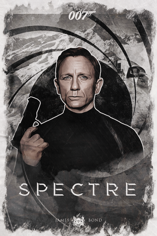 Spectre 2015 Movie Poster 24x36 - Daniel Craig James Bond Action Thriller - PosterFire.com