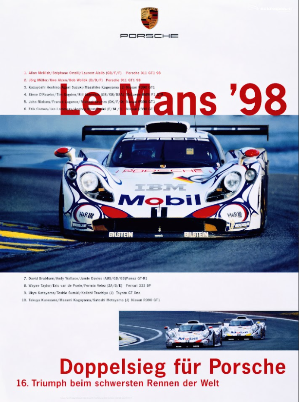 Le Mans 1998 Car Racing Poster - Iconic Endurance Race, Classic Motorsport