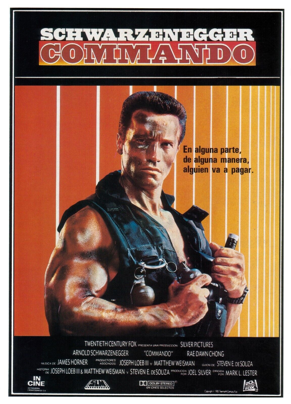 Commando 1985 24x36 movie poster arnold schwarzenegger spanish version stallone