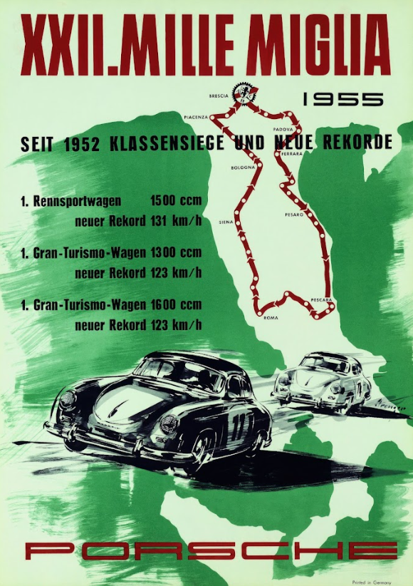 XXII Mille Miglia Car Racing Poster - Historic Italian Motorsport Event, Iconic - PosterFire.com