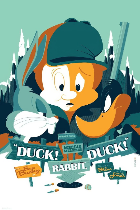 1953 Duck! Rabbit, Duck! Poster 24x36 | Classic Looney Tunes | Vintage Animation