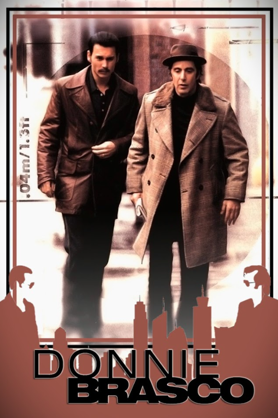 Donnie Brasco 1997 Movie Poster 24x36 - Johnny Depp Al Pacino Crime Drama Mafia - PosterFire.com