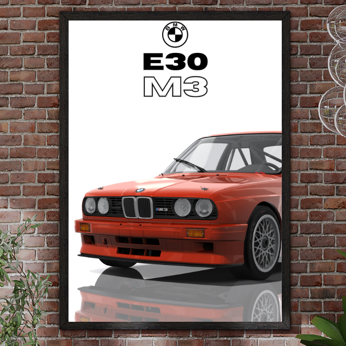 BMW E30 M3 24X36 WALL POSTERS MAN CAVE GARAGE GERMANY RACING E36 E46 90 GROUP A