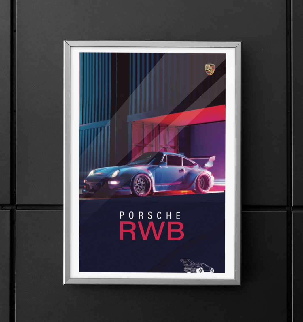 Porsche RWB 911 24X36 poster Germany 959 997 Racing DTM Rally NUREMBERG Euro 917