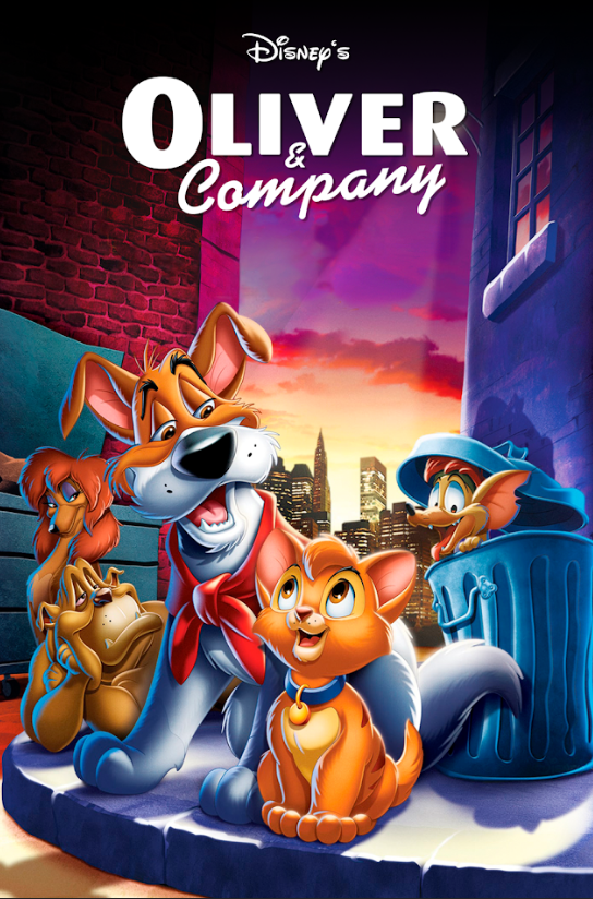 Oliver & Company (1988) 24x36 Movie Poster, Disney Animated Classic, Rare Vintag