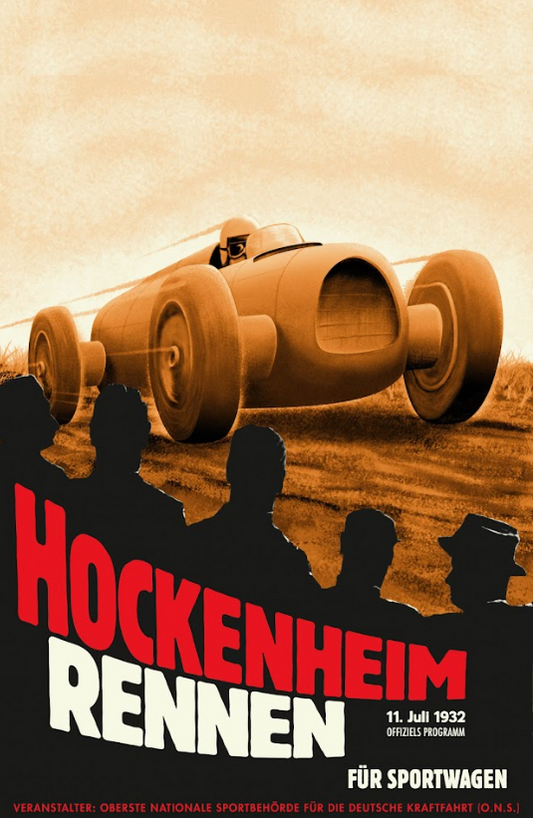 Hockenheim Rennen 1932 Car Racing Poster - Historic German Motorsport Event