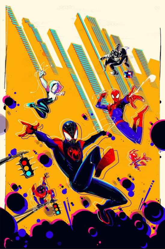 Spider-Man Into the Spider-Verse 2018 Poster 24x36 - Animated Marvel Multiverse