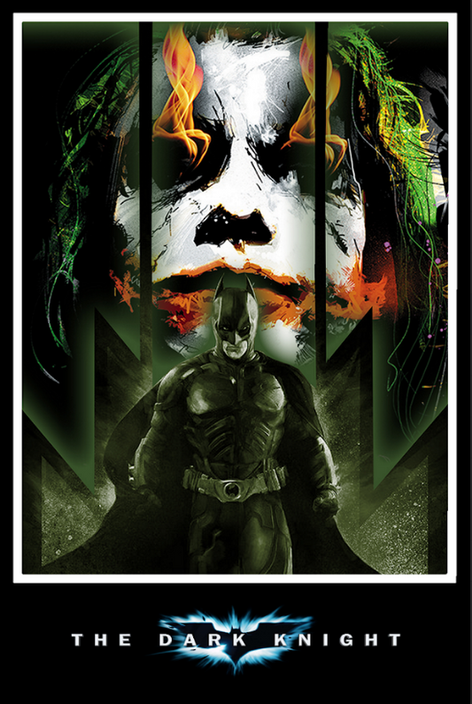 The Dark Knight 2008 Movie Poster 24x36 Batman vs. Joker Art - PosterFire.com