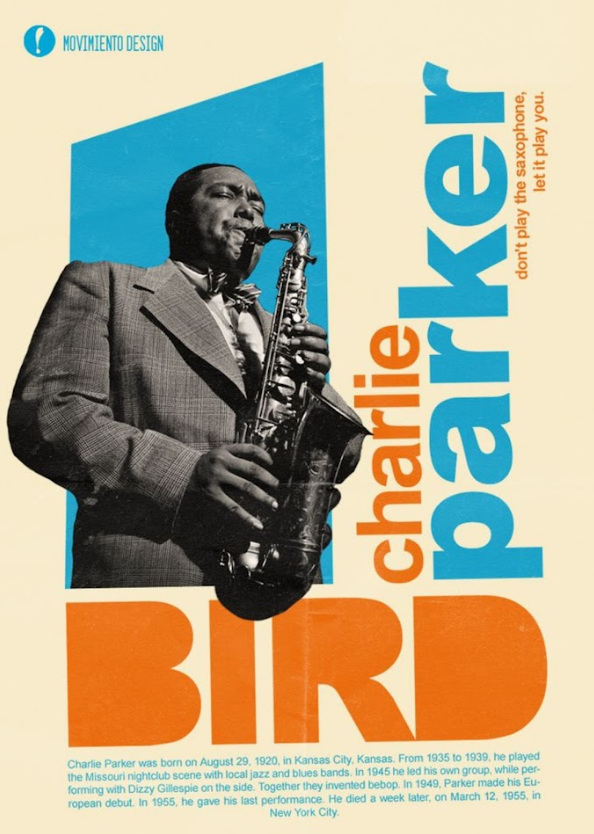 Charlie Parker Jazz Poster 24x36 - Bebop Legend, Iconic Portrait, Rare Art - PosterFire.com