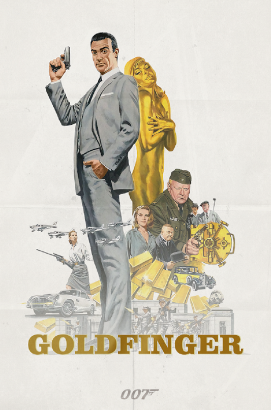 Goldfinger (1964) Poster 24x36 – Classic James Bond Art, Vintage 007 Movie Decor