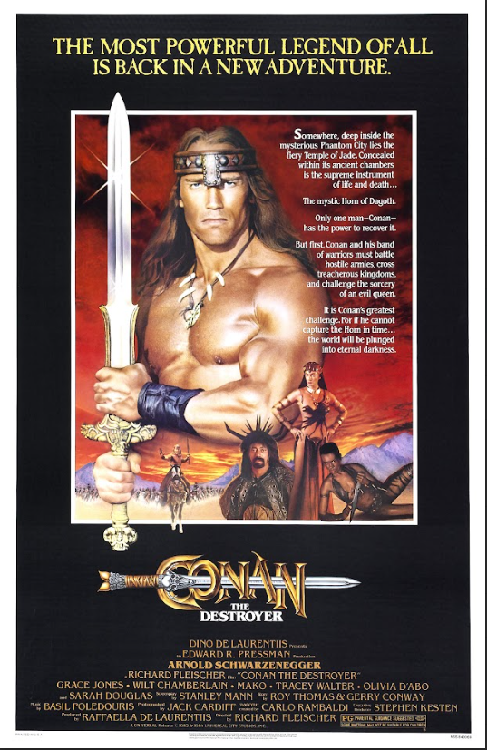 Conan the Destroyer 24x36 Poster Arnold Schwarzenegger Fantasy Action Classic - PosterFire.com