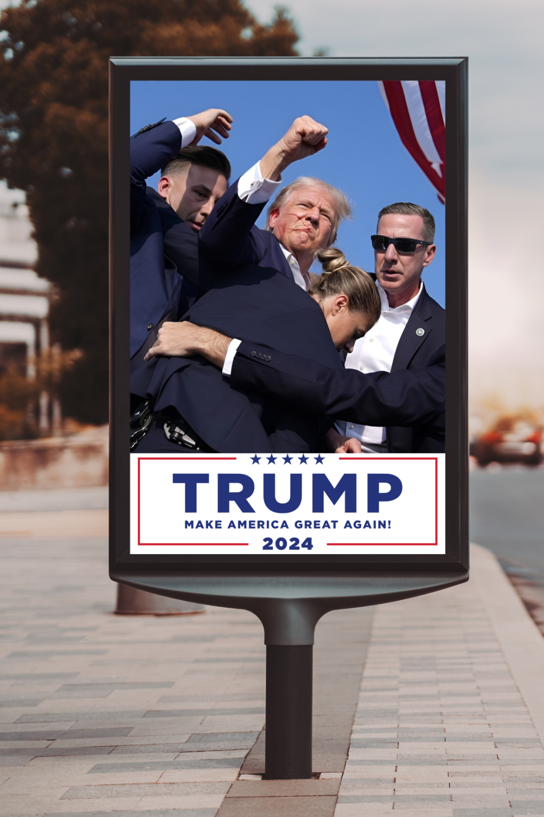 Trump Assassination attempt 2024 24X36 POSTER president shot sniper JFK rally - PosterFire.com