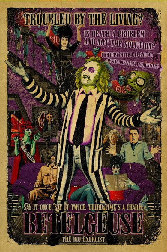 Beetlejuice 1988 Poster 24x36 Tim Burton Comedy Fantasy Film Art Print - PosterFire.com