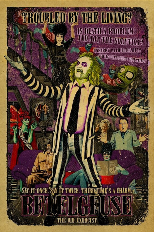 Beetlejuice 1988 Poster 24x36 Tim Burton Comedy Fantasy Film Art Print - PosterFire.com