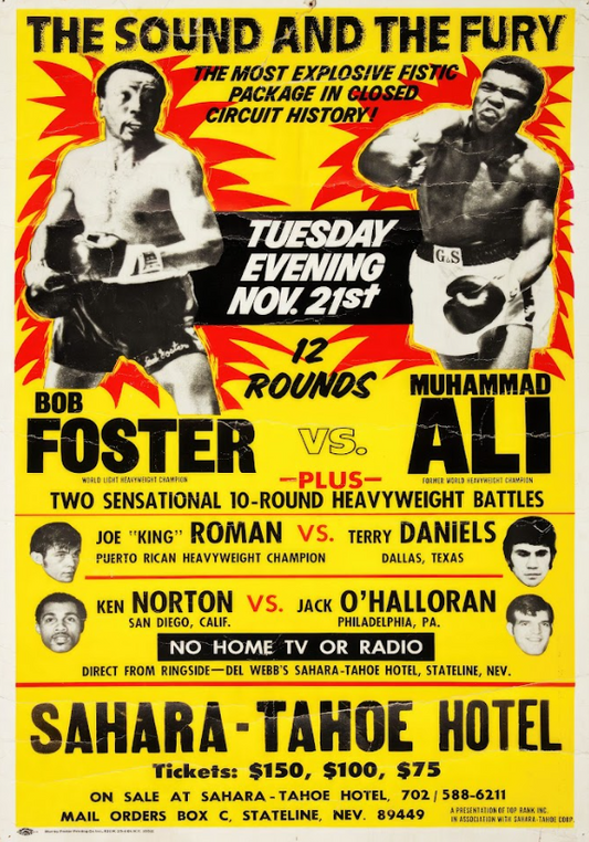 Muhammad Ali vs Bob Foster Boxing Poster 24x36 - 1972 Heavyweight vs Light Heavy - PosterFire.com