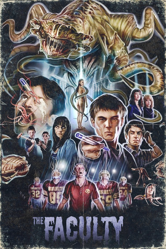 The Faculty 1998 Movie Poster 24x36 Sci-Fi Horror High School Invasion - PosterFire.com