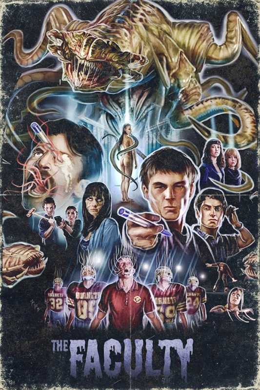 The Faculty 1998 Movie Poster 24x36 Sci-Fi Horror High School Invasion - PosterFire.com