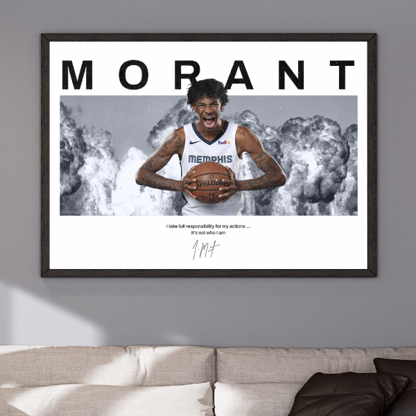 Ja Morant Poster 24"x 36" Memphis grizzlies Legend KD dunk 4k Canvas iverson HQ - PosterFire.com