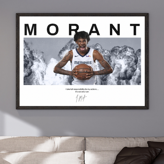 Ja Morant Poster 24"x 36" Memphis grizzlies Legend KD dunk 4k Canvas iverson HQ - PosterFire.com