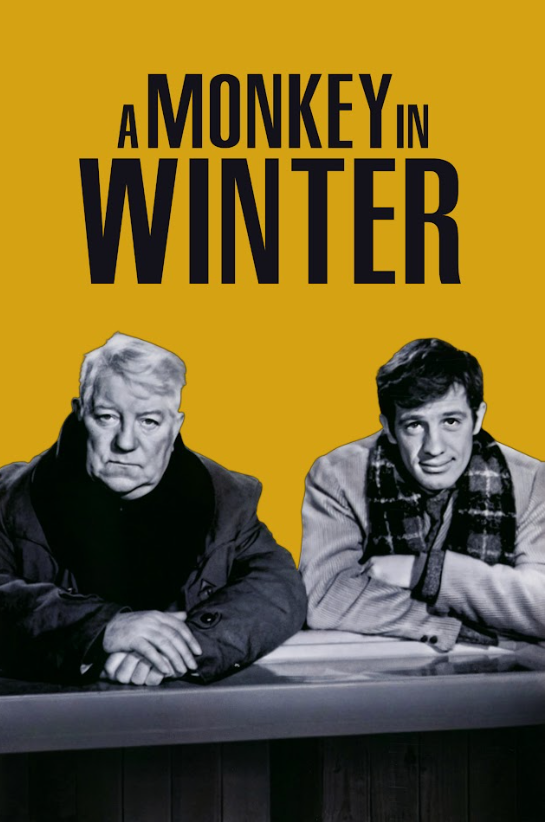 A Monkey in Winter 1962 Movie Poster 24x36 - French Cinema Classic, Jean Gabin - PosterFire.com