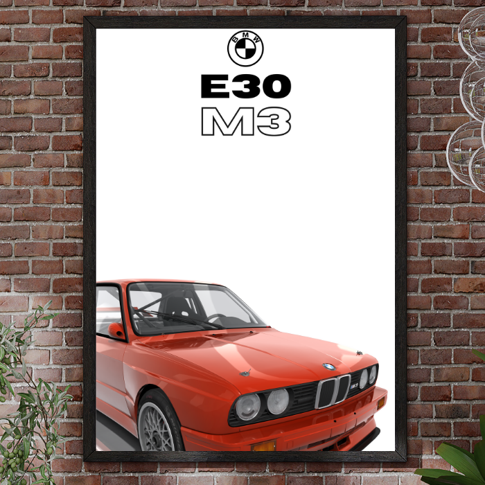 BMW E30 M3 24X36 WALL POSTERS MAN CAVE GARAGE GERMANY RACING E36 E46 E90 RACE M4