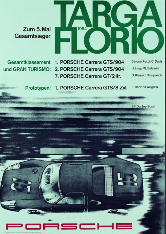 Targa Florio 1964 Car Racing Poster 24x36 – Vintage Motorsport Art, Classic Raci - PosterFire.com