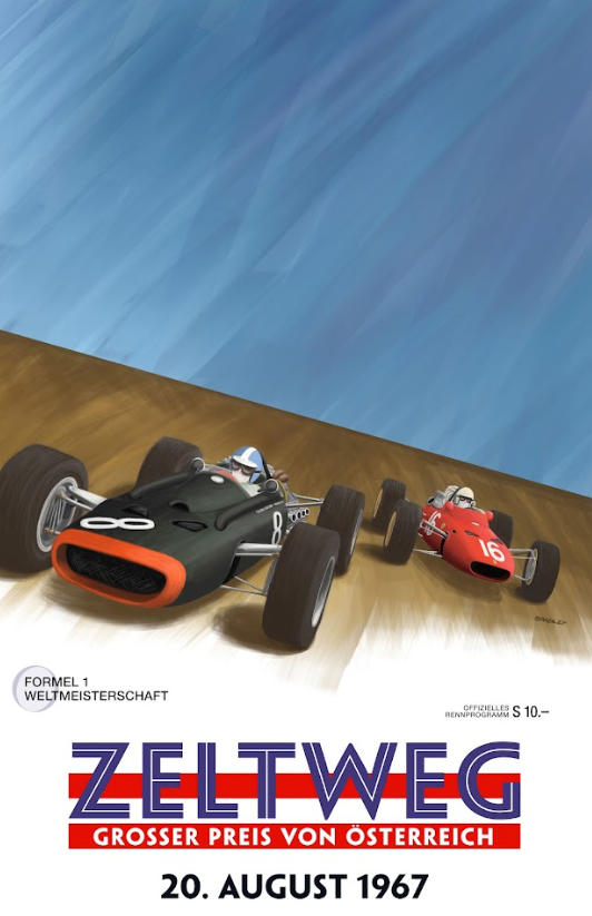 Zeltweg 1967 Car Racing Poster 24x36 – Vintage Motorsport Art, Classic Racing Ev - PosterFire.com