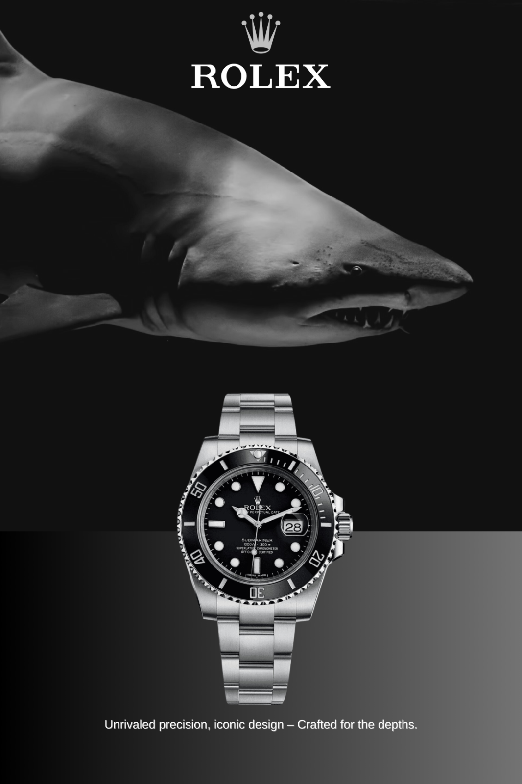 Black Rolex Submariner, GMT Master II & Sea Dweller Watch Ad Poster 24 x 36 - PosterFire.com