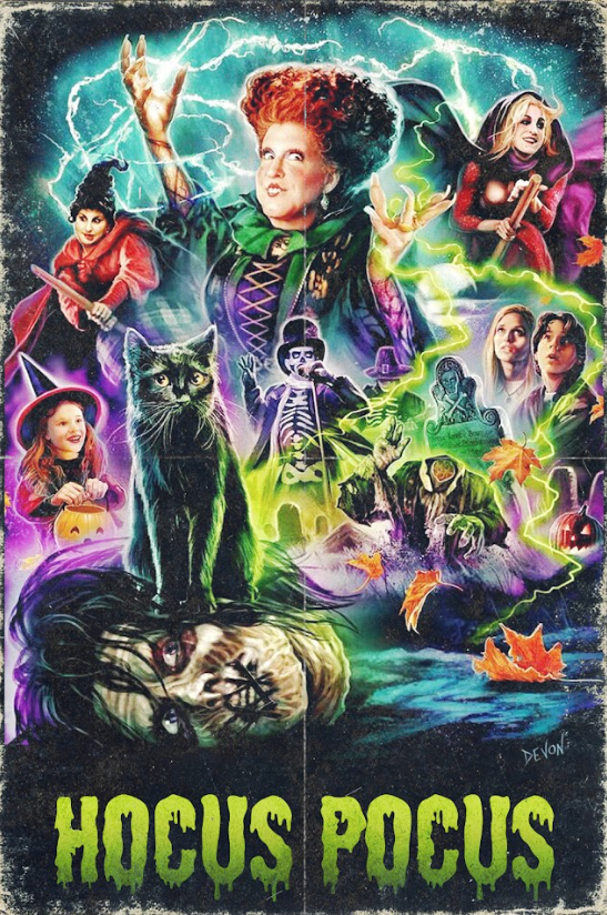 Hocus Pocus (1993) Poster 24x36 – Halloween Classic, Sanderson Sisters Art Print