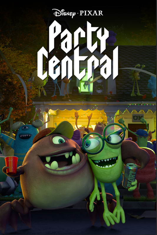 Party Central (2014) 24x36 Movie Poster, Pixar Animated Short, Monsters Universi