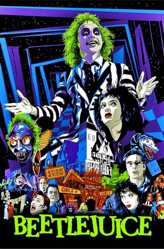 Beetlejuice 1988 Poster 24x36 Tim Burton Fantasy Horror Comedy Cult Art