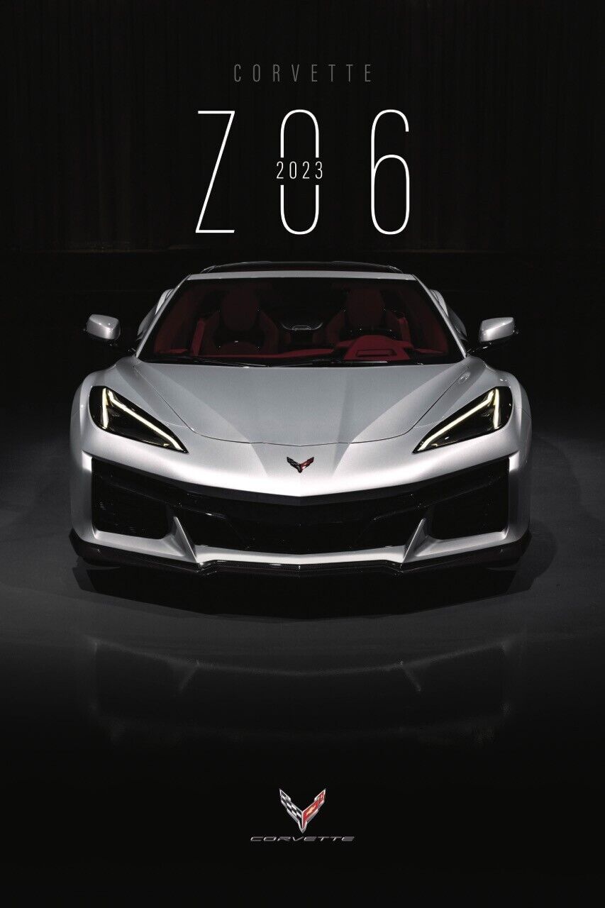 Corvette Z06 2023 poster 24x36 ZR1 ZL1 man cave garage art chevorlet super car - PosterFire.com