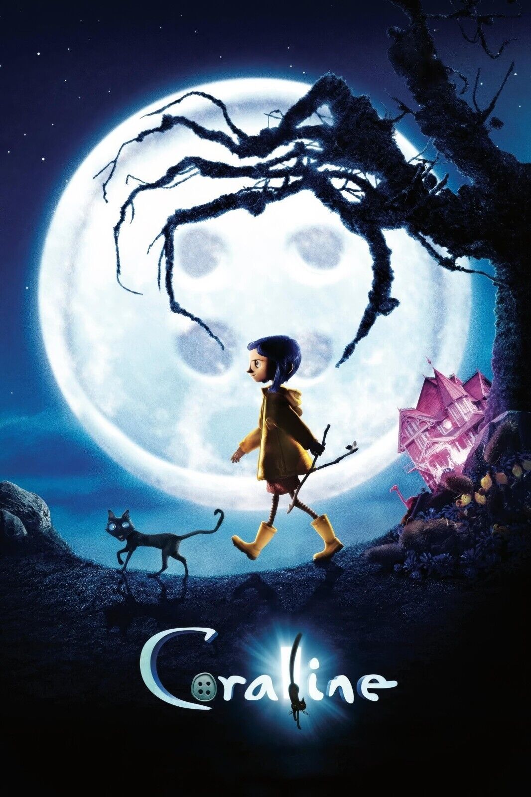 Coraline Poster 24x36 - Animated Fantasy Adventure, Ideal for Home theatre cave