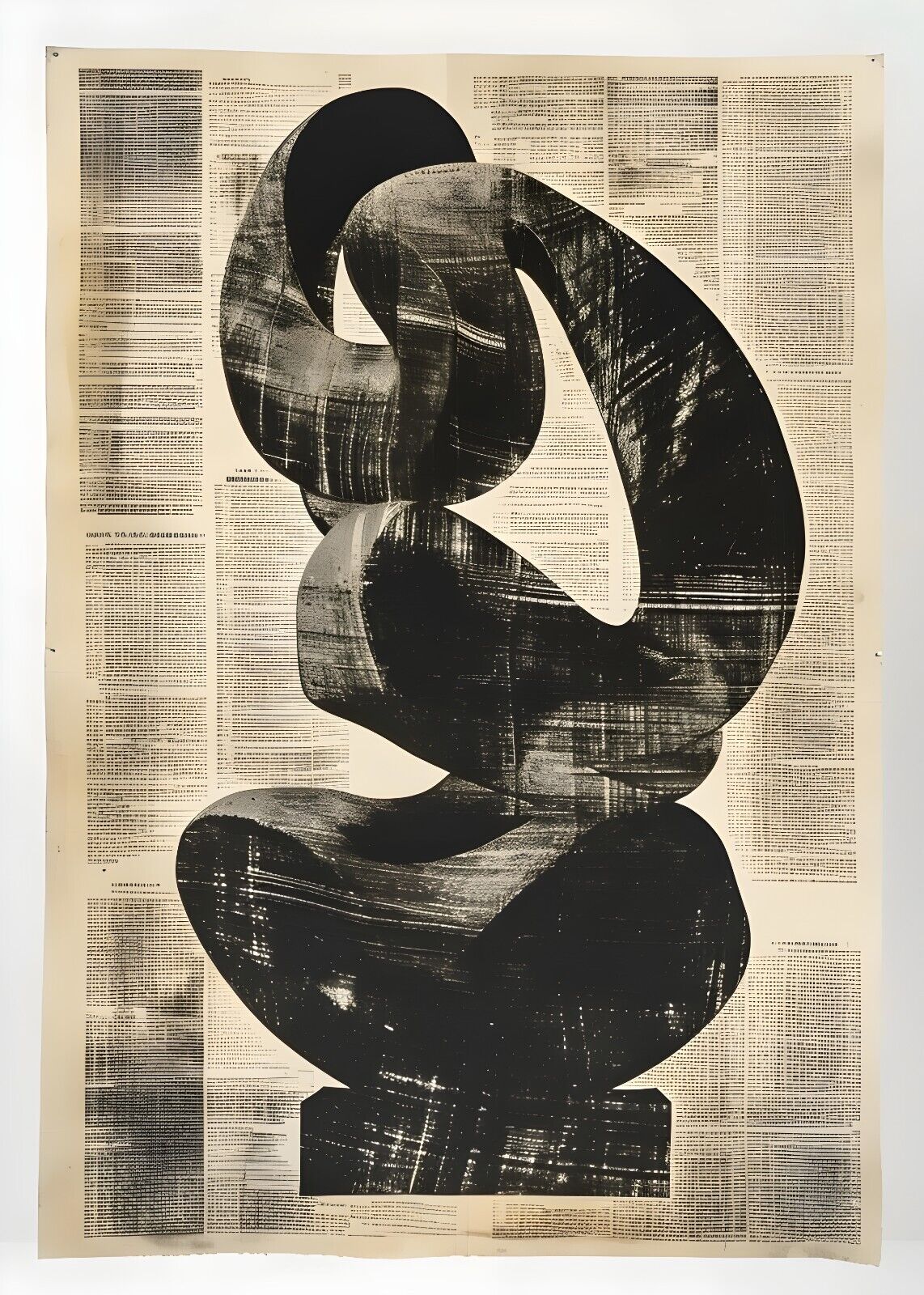 Chiaroscuro Dark Modern Art Poster 24 x 36 Abstract Black and White Design - PosterFire.com