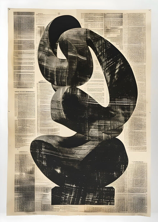 Chiaroscuro Dark Modern Art Poster 24 x 36 Abstract Black and White Design - PosterFire.com