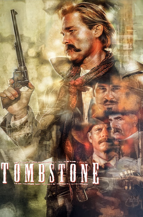 Tombstone 1993 Movie Poster 24x36 Western Action with Kurt Russell & Wyatt Earp' - PosterFire.com