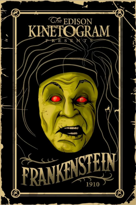 Frankenstein (1910) 24x36 Movie Poster, Silent Horror Classic, Rare Vintage Film