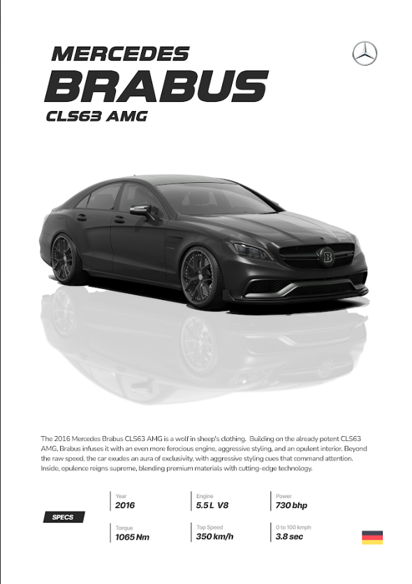 Mercedes Brabus CLS63 AMG 24x36 Poster - High Performance, Luxury Sedan - PosterFire.com