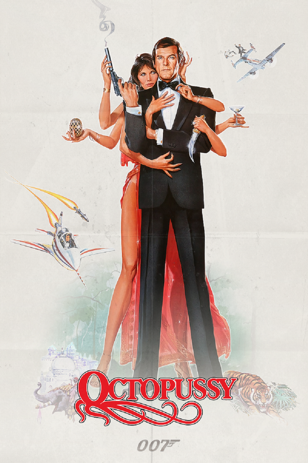 Octopussy 1983 Movie Poster 24x36 James Bond Spy Action with Roger Moore & Exoti - PosterFire.com